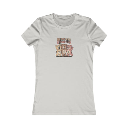 Bears Are Terrifying (Cute Remix) — Retro Women's Tee (Light)