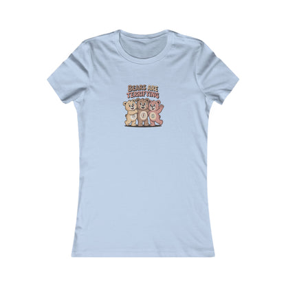 Bears Are Terrifying (Cute Remix) — Retro Women's Tee (Light)
