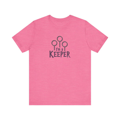 I’m a Keeper — Harry Potter Quidditch Retro Tee (Light)