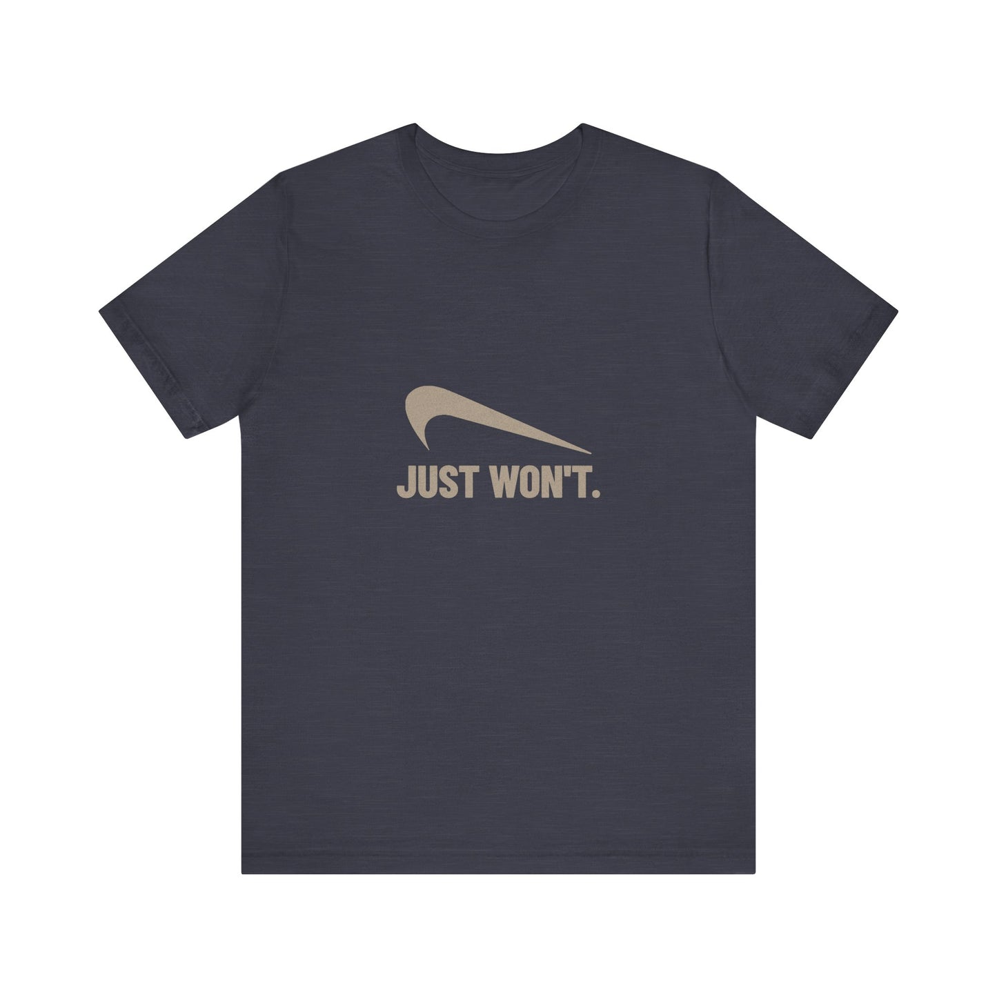 Just Won’t Athletic Parody — Retro Workout Tee (Dark)
