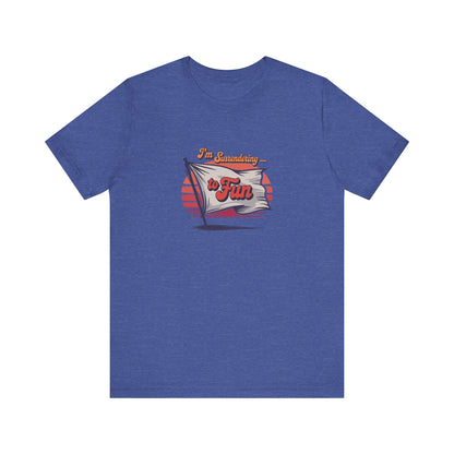 I'm Surrendering to Fun — Fun with Flags Retro Tee (Dark)