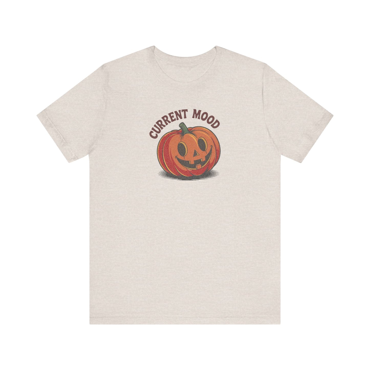 Current Mood (Cute Pumpkin) — Retro Halloween Tee (Light)