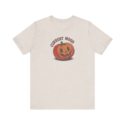 Current Mood (Cute Pumpkin) — Retro Halloween Tee (Light)