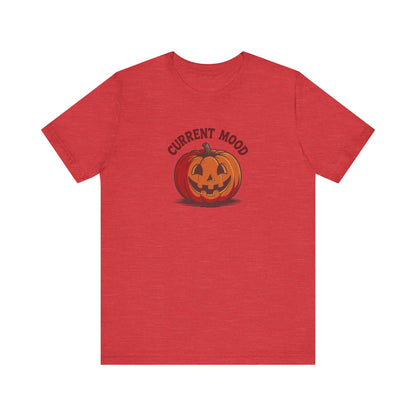 Current Mood (Classic Pumpkin) — Retro Halloween Tee (Light)