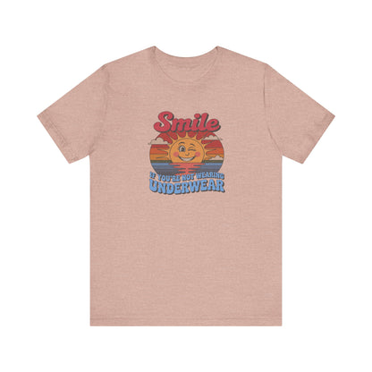 Smile If You’re Not Wearing Underwear — Retro Tee (Light)