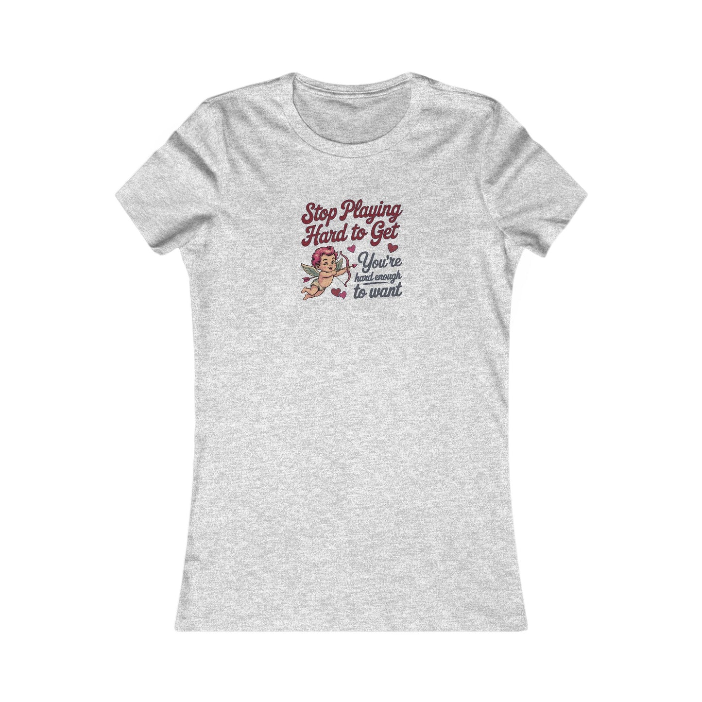 Stop Playing Hard to Get — Retro Cupid Women's Tee (Light)