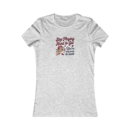 Stop Playing Hard to Get — Retro Cupid Women's Tee (Light)