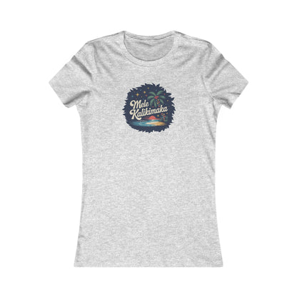 Mele Kalikimaka — Retro Hawaiian Christmas Women's Tee (Light)