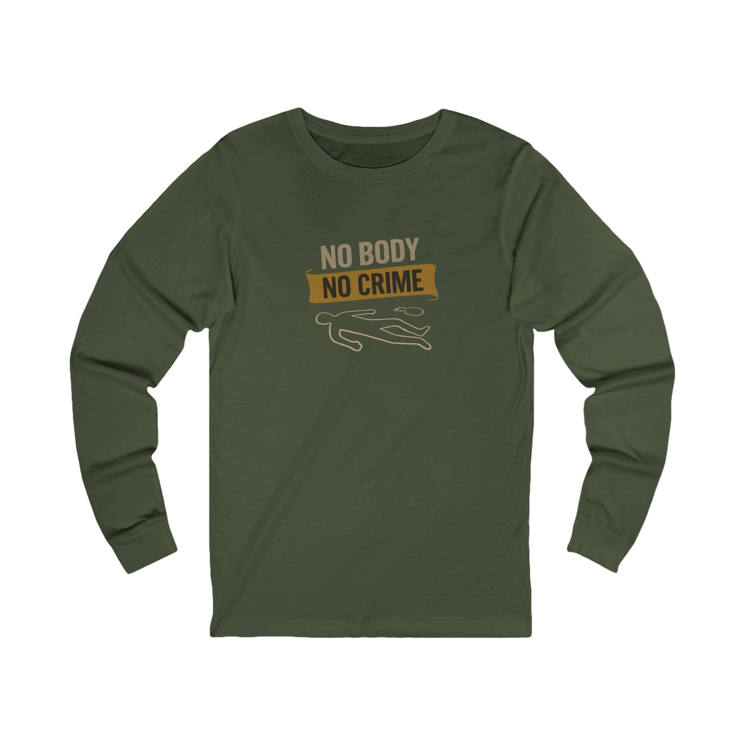 No Body, No Crime — Psych Crime Scene Retro Long Sleeve (Dark)