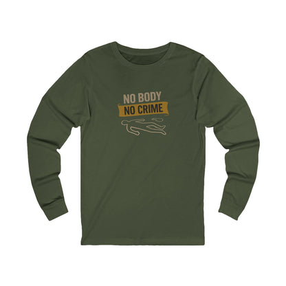 No Body, No Crime — Psych Crime Scene Retro Long Sleeve (Dark)