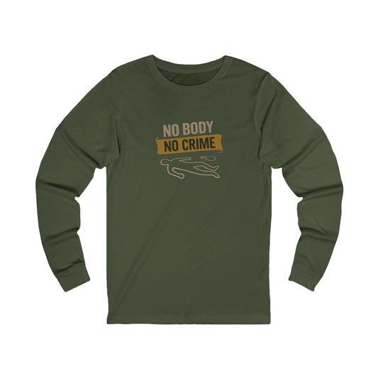No Body, No Crime — Psych Crime Scene Retro Long Sleeve (Dark)