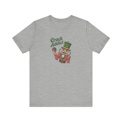 Crack Addict Nutcracker — Vintage Christmas Retro Tee (Light)