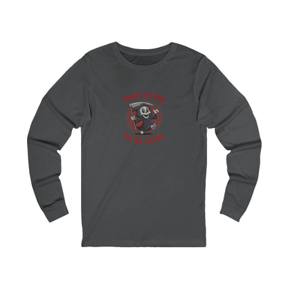 What a Time to Be Alive (Cute) — Lil Reaper Retro Long Sleeve (Dark)