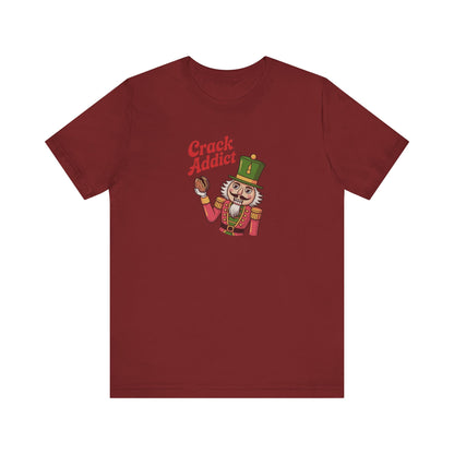 Crack Addict Nutcracker — Vintage Christmas Retro Tee (Dark)