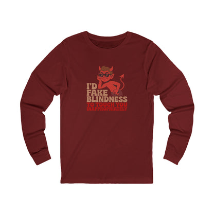 Fake Blindness? The Devil Made Me Do It! — Retro Long Sleeve (Dark)