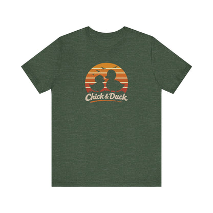 The Chick and the Duck — Friends Retro Tee (Dark)