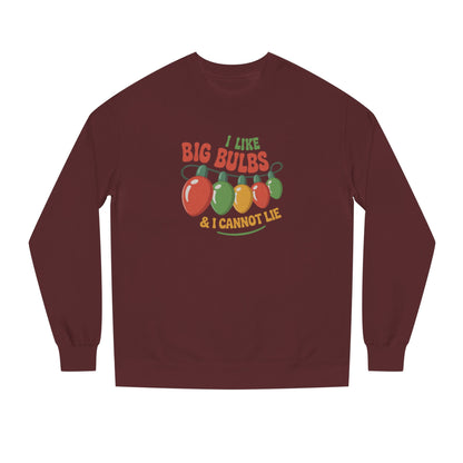 I Like Big Bulbs and I Cannot Lie — Christmas Lights Retro Sweatshirt (Dark)