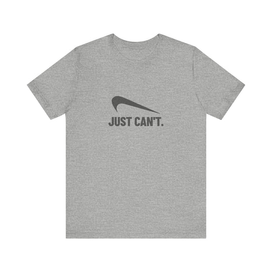 Just Can’t Athletic Parody — Retro Workout Tee (Light)