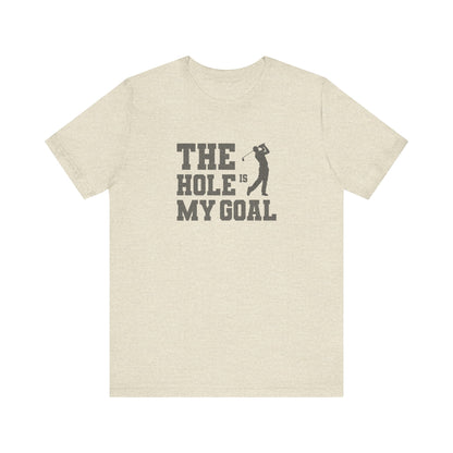 The Hole Is My Goal — Golf Silhouette Retro Tee (Light)