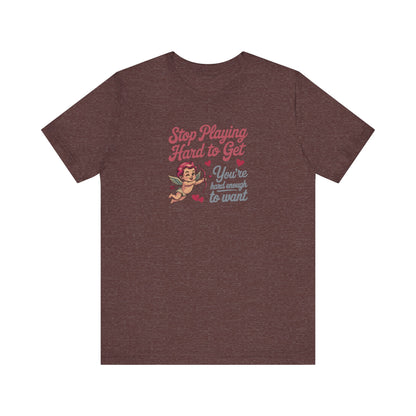 Stop Playing Hard to Get — Retro Cupid Tee (Dark)