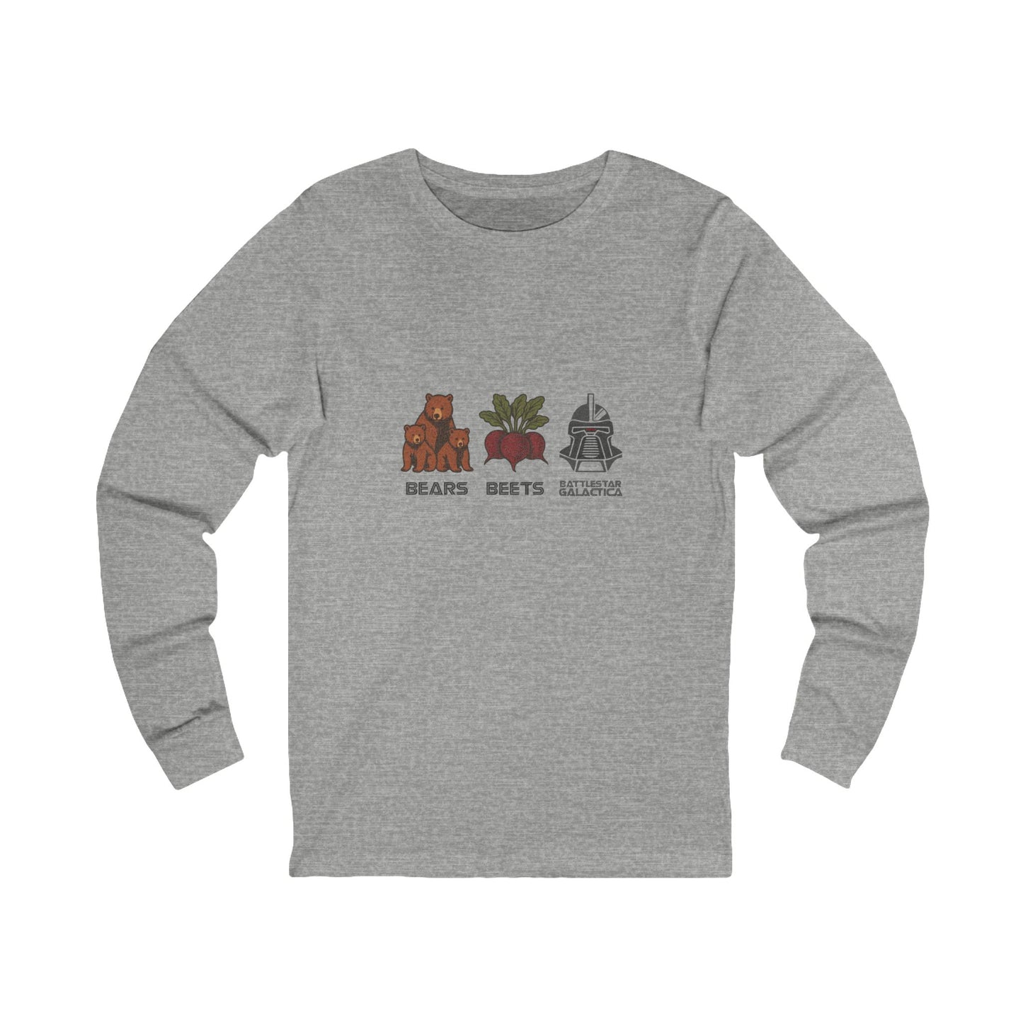 Bears, Beets, Battlestar (Captions) — Retro Long Sleeve (Light)