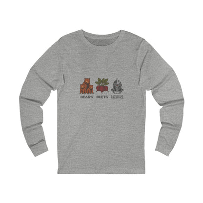 Bears, Beets, Battlestar (Captions) — Retro Long Sleeve (Light)