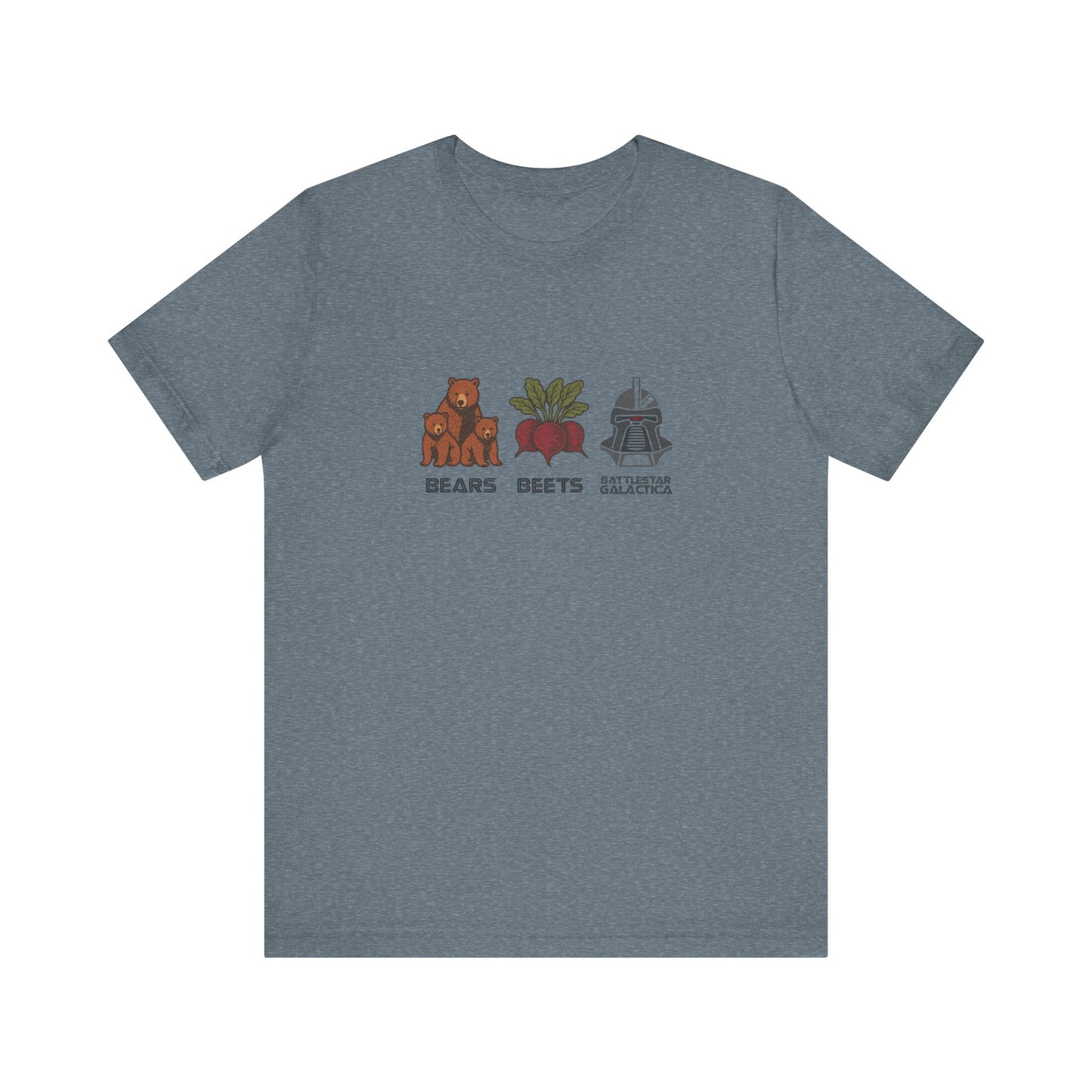 Bears, Beets, Battlestar (Captions) — Retro Tee (Light)