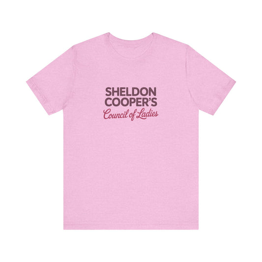 Sheldon Cooper’s Council of Ladies — TBBT Retro Tee (Light)