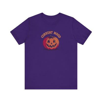 Current Mood (Classic Pumpkin) — Retro Halloween Tee (Dark)