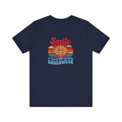 Smile If You’re Not Wearing Underwear — Retro Tee (Dark)