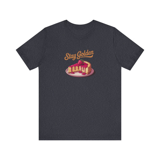 Stay Golden — Retro Cheesecake Graphic Tee (Dark)