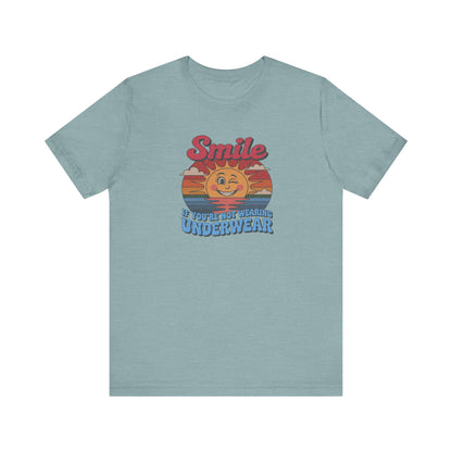Smile If You’re Not Wearing Underwear — Retro Tee (Light)