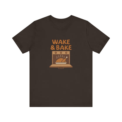Wake & Bake — Retro Thanksgiving Turkey Tee (Dark)