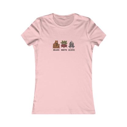 Bears, Beets, Battlestar (Captions) — Retro Women's Tee (Light)