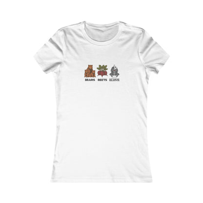 Bears, Beets, Battlestar (Captions) — Retro Women's Tee (Light)