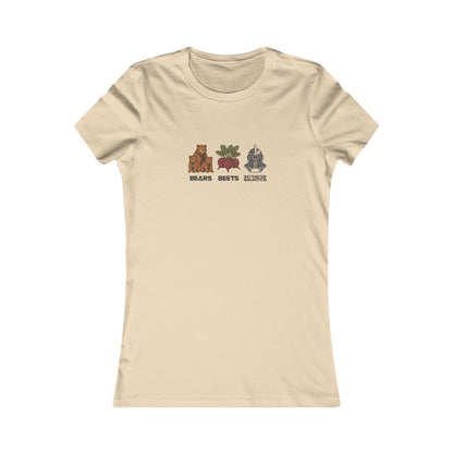 Bears, Beets, Battlestar (Captions) — Retro Women's Tee (Light)