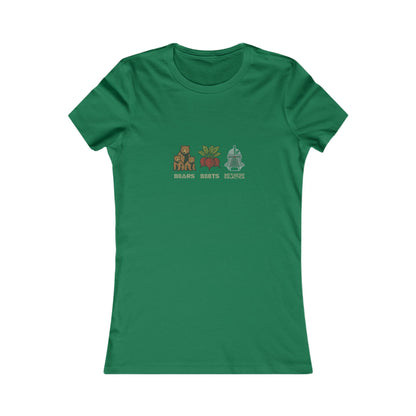 Bears, Beets, Battlestar (Captions) — Retro Women's Tee (Dark)