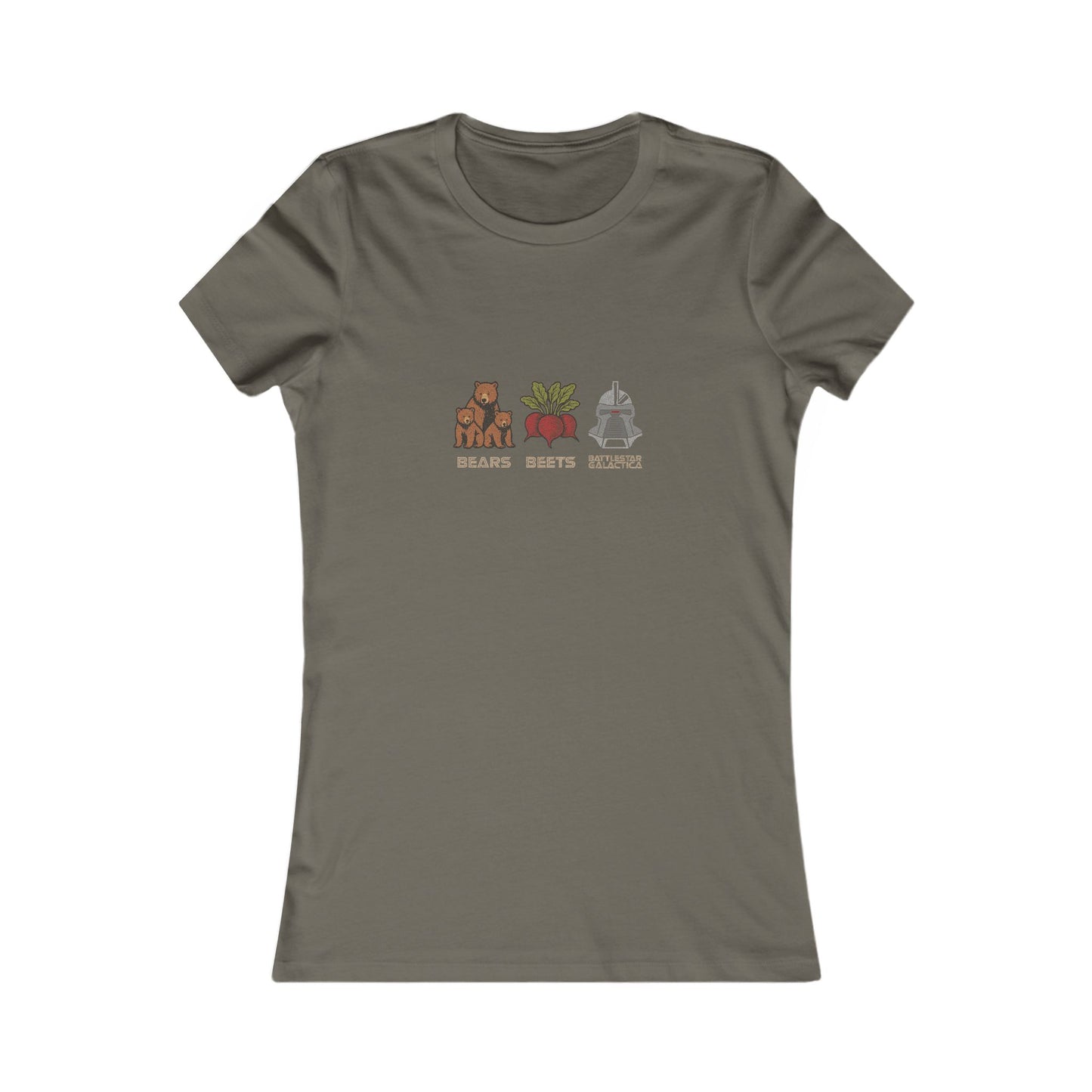 Bears, Beets, Battlestar (Captions) — Retro Women's Tee (Dark)