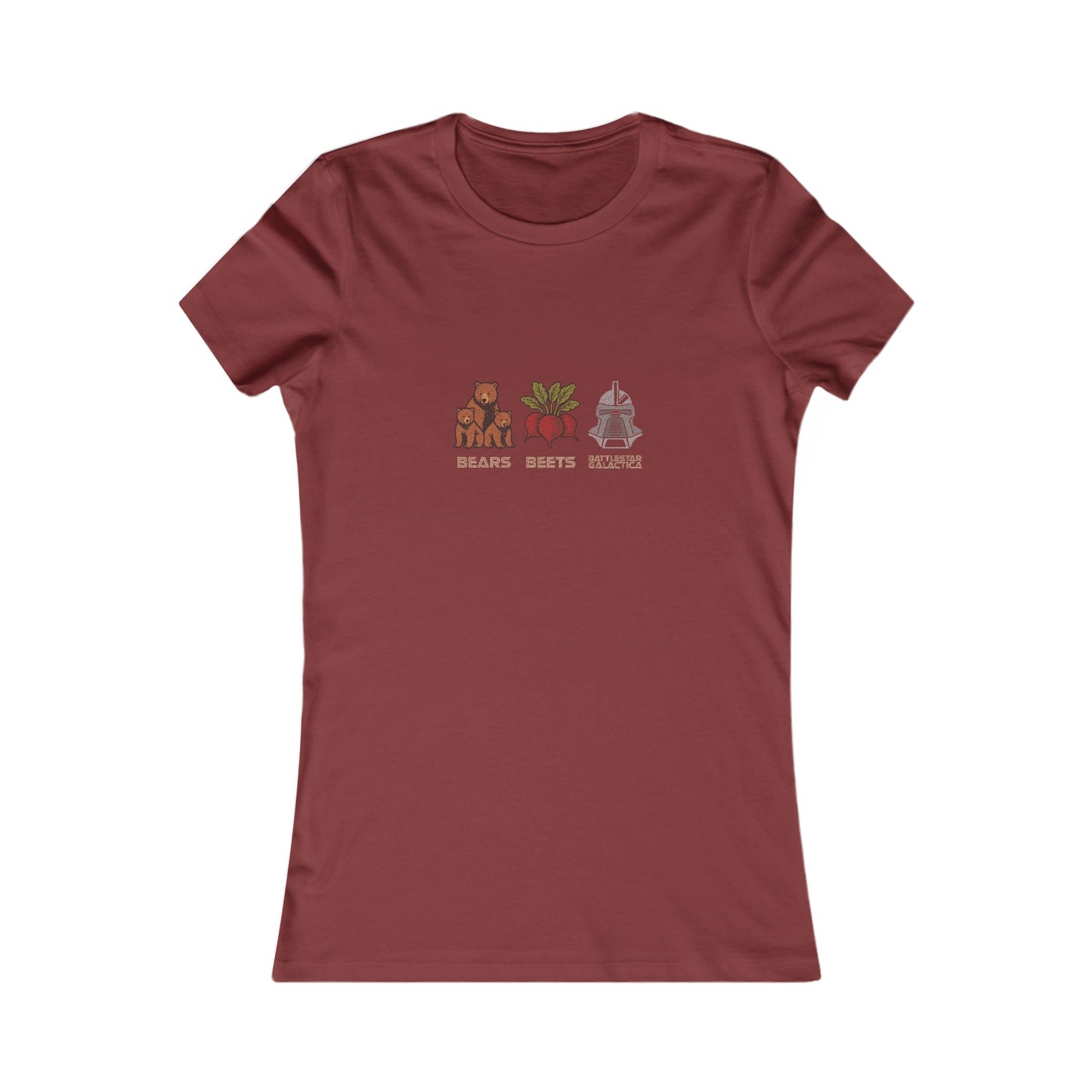 Bears, Beets, Battlestar (Captions) — Retro Women's Tee (Dark)