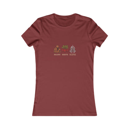 Bears, Beets, Battlestar (Captions) — Retro Women's Tee (Dark)