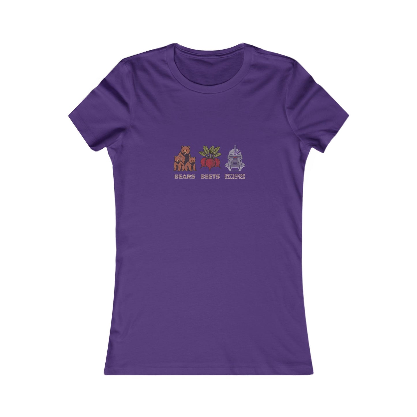 Bears, Beets, Battlestar (Captions) — Retro Women's Tee (Dark)