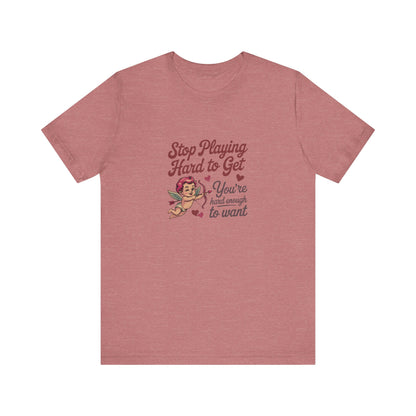 Stop Playing Hard to Get — Retro Cupid Tee (Light)