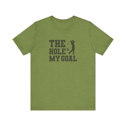 The Hole Is My Goal — Golf Silhouette Retro Tee (Light)