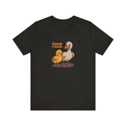 The Chick and the Duck — Friends Retro Tee (Dark)