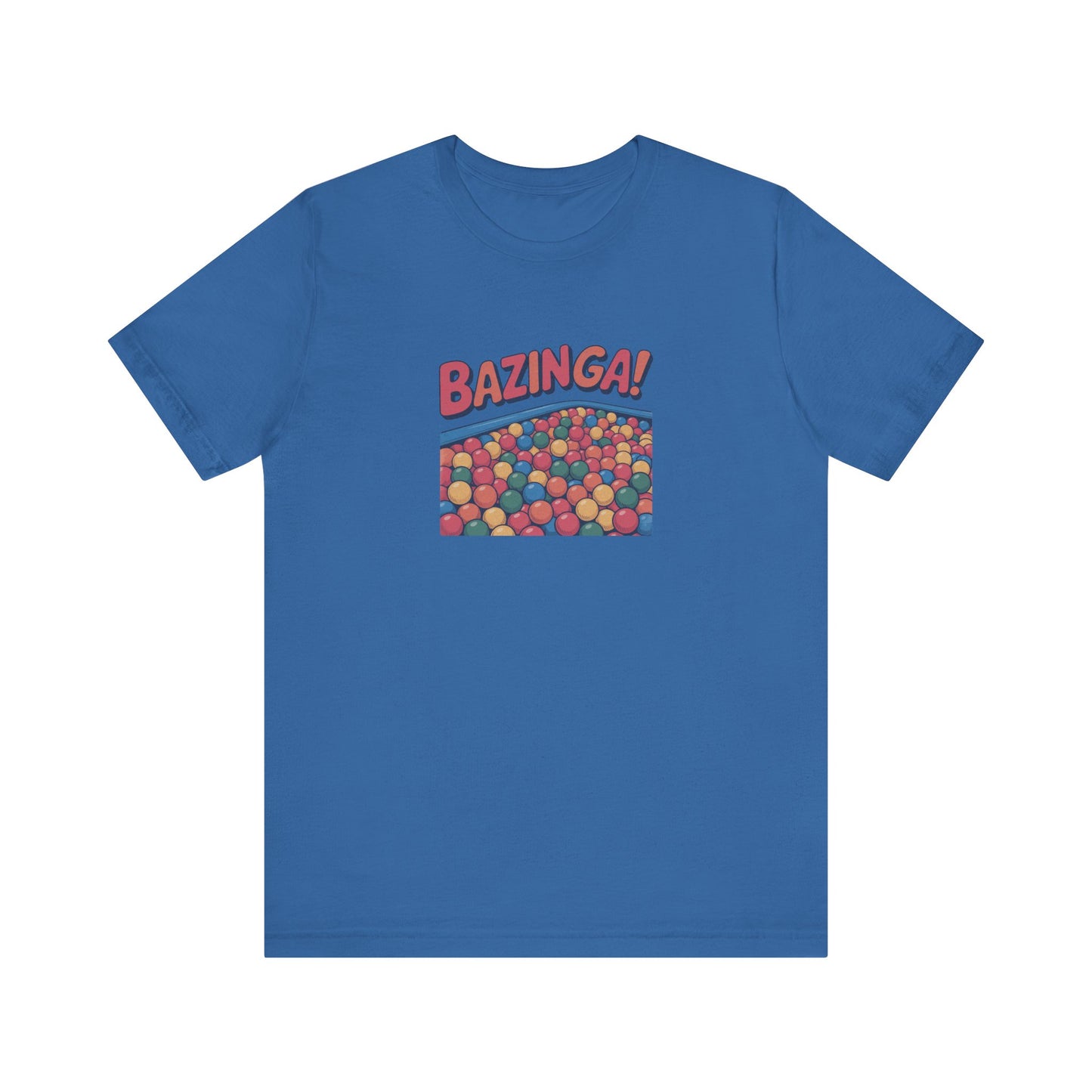 Bazinga! Ball Pit — Big Bang Theory Retro Tee (Dark)