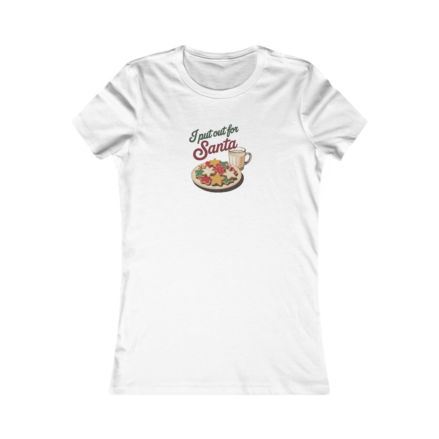 I Put Out for Santa — Retro Christmas Cookies Women's Tee (Light)
