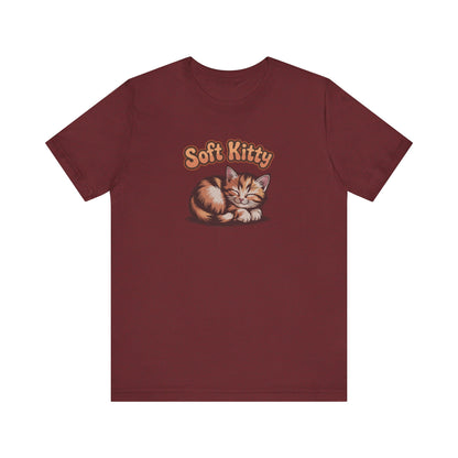 Soft Kitty Sick-Day Lullaby — Big Bang Theory Retro Tee (Dark)