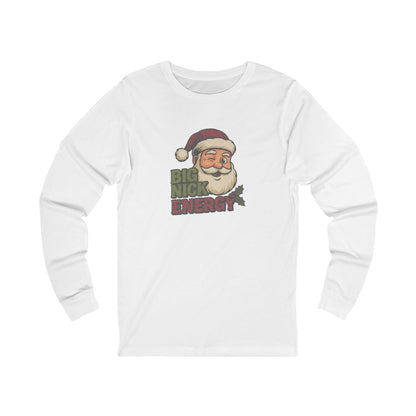 Big Nick Energy — Retro Santa Christmas Long Sleeve (Light)