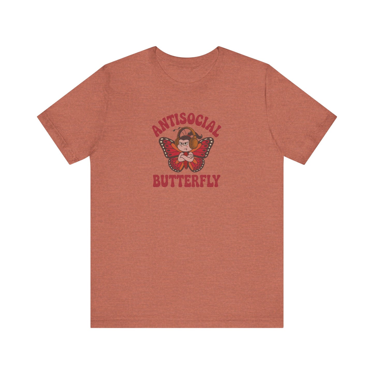 Antisocial Butterfly (Female) — Retro Workout Tee (Light)