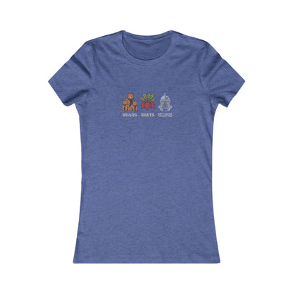Bears, Beets, Battlestar (Captions) — Retro Women's Tee (Dark)